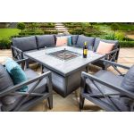 Hartman Sorrento Casual Dining Set with Gas Fire Pit Table And Lounge Chairs