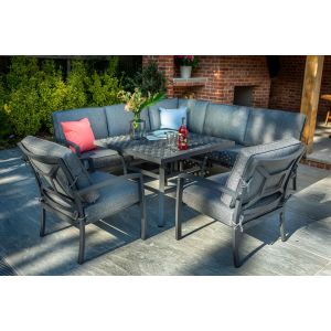 Hartman Rosario Square Casual Dining Set with Fire Pit Table